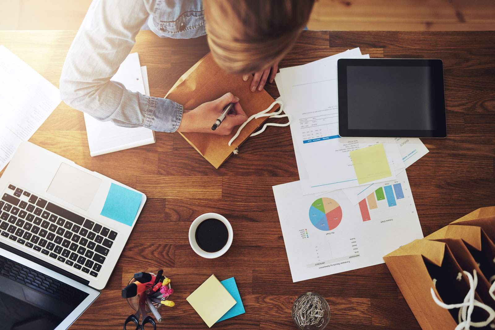 female working from home